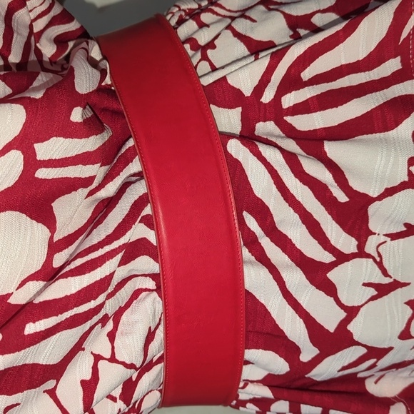 Calderon Wide Belt Red Belt Leather lined Leather Stamped 80s Style Belts - Picture 11 of 15